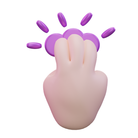 Doppeltippen Sie auf die Drei-Finger-Handgeste  3D Icon