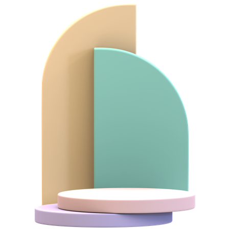Doppelzylinder-Podium mit zwei Hintergründen  3D Icon