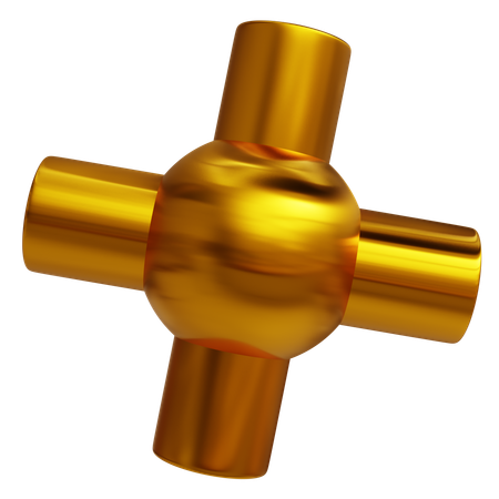 X doré  3D Icon