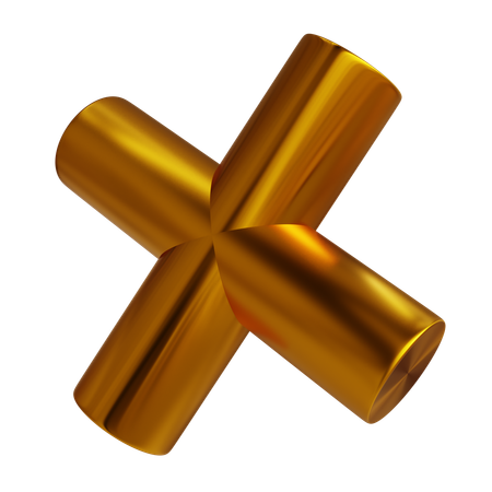 X doré  3D Icon