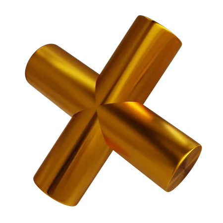 X doré  3D Icon