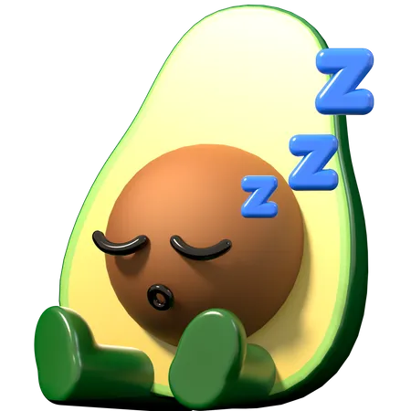 Dormir aguacate  3D Illustration