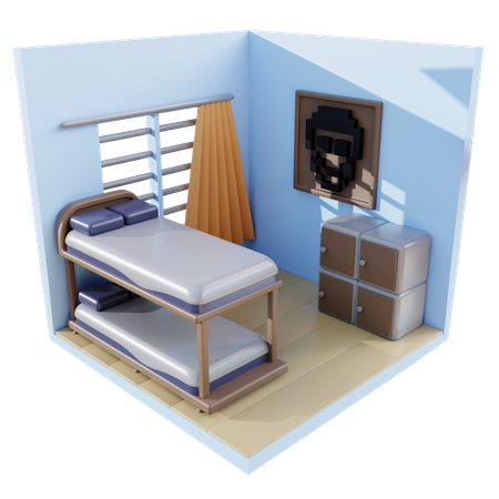 Dormitorio de niños  3D Icon