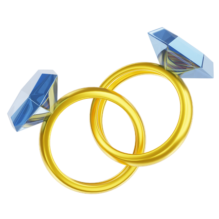 Dos anillos entrelazados  3D Icon