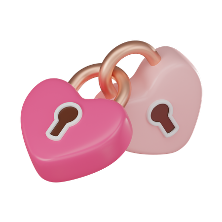 Dos candados de amor  3D Icon