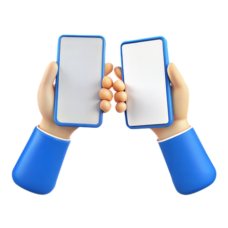 Dos manos sosteniendo el móvil  3D Icon
