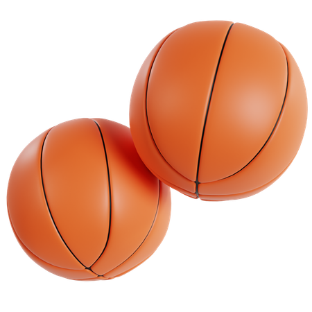 Dos pelotas de baloncesto naranjas  3D Icon