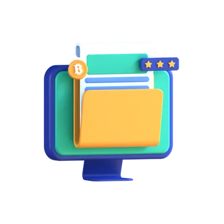 Dossier Bitcoin  3D Icon