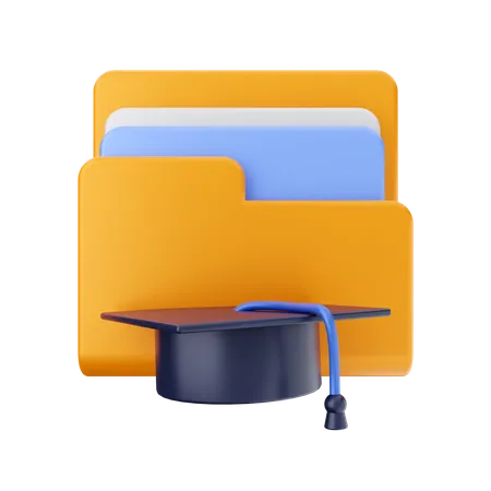 Dossier de chapeau de graduation  3D Icon