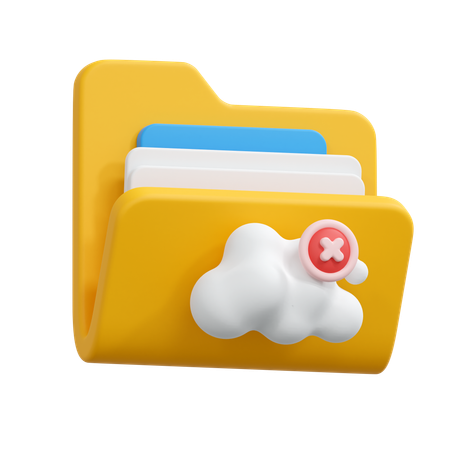 Dossier d'échec du cloud  3D Icon