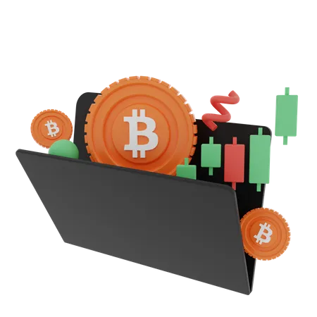 Dossier Crypto Bitcoin  3D Illustration