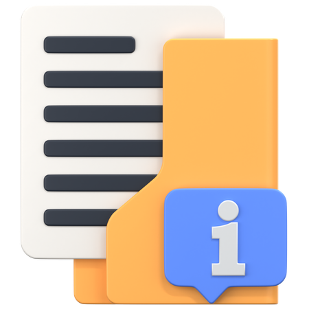 Dossier d'information avec panneau d'information  3D Icon
