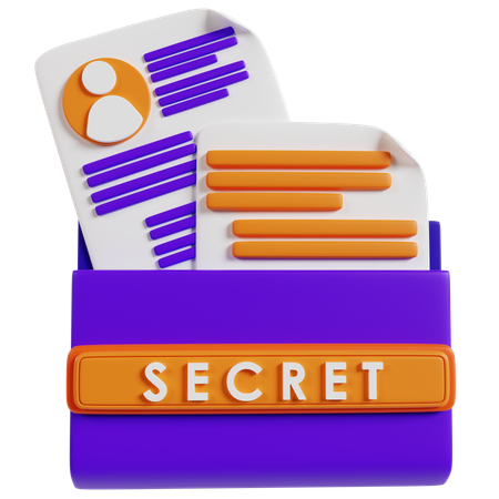 Dossier de documents politiques secrets  3D Icon