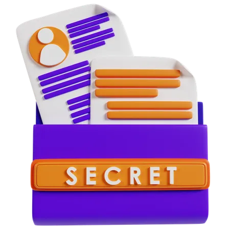 Dossier de documents politiques secrets  3D Icon