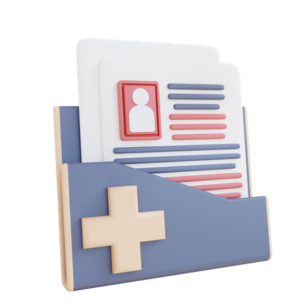 Dossier de données sur la santé des patients  3D Icon