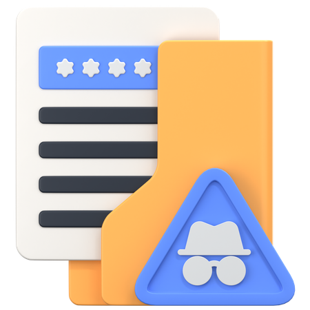 Dossier de piratage avec le signe du hacker  3D Icon