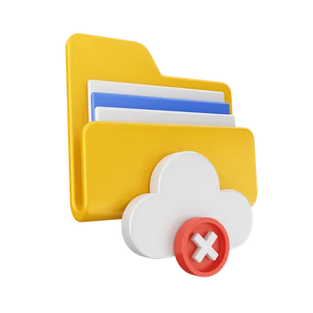 Dossier d'erreur cloud  3D Icon