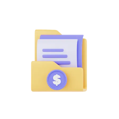 Dossier dollar  3D Icon