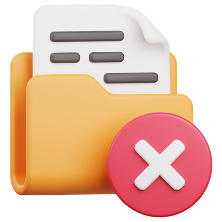 Dossier en échec  3D Icon