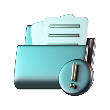 Dossier Exclamation  3D Icon