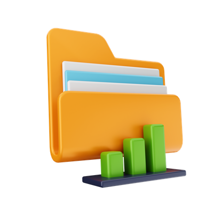 Dossier de diagrammes à barres  3D Icon