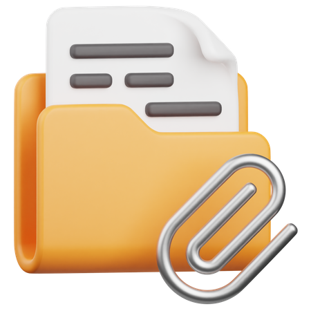 Dossier joint  3D Icon
