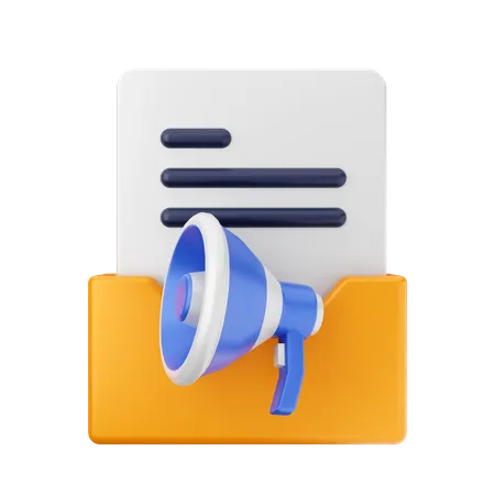 Dossier mégaphone  3D Icon