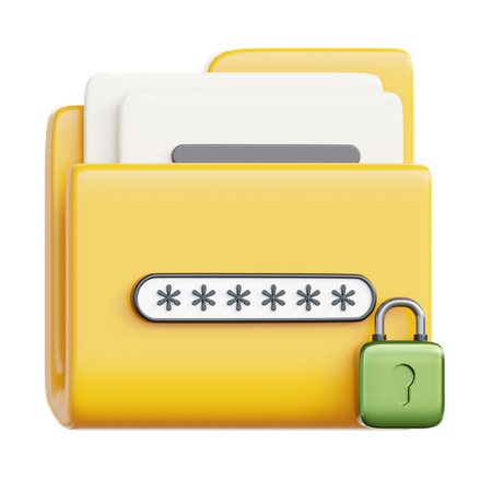 Dossier de mot de passe  3D Icon