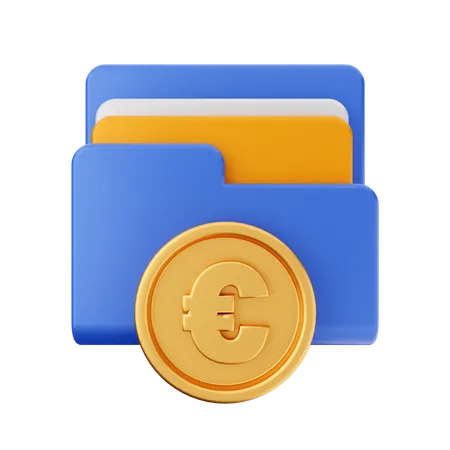 Dossier de pièces en euros  3D Icon