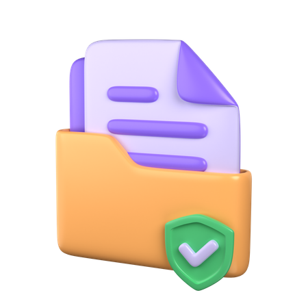 Dossier protégé  3D Icon