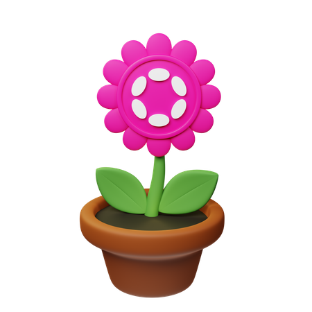 Dot Crypto Plant Pot  3D Icon