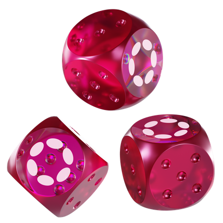 Dot Glass Dice Crypto  3D Icon