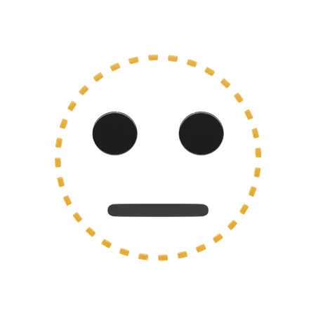 Dotted Face Emoji  3D Icon