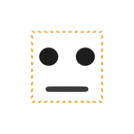 Dotted Face Emoji  3D Icon