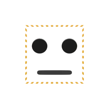 Dotted Face Emoji  3D Icon