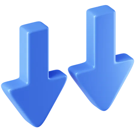 Double Arrow Down  3D Icon