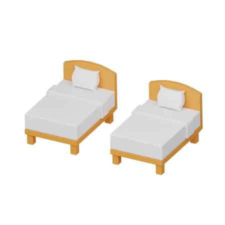 Double Bed 3 D Icon 3D Icon