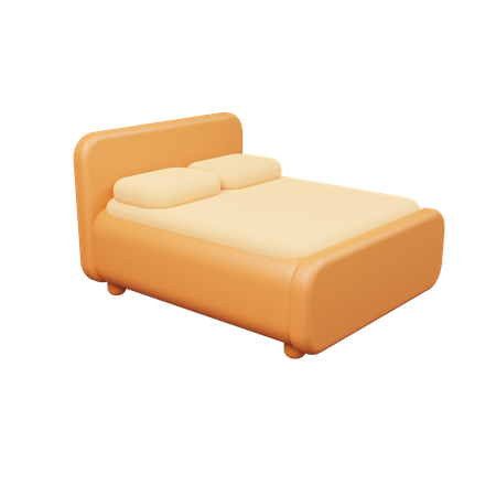 Double Bed  3D Illustration