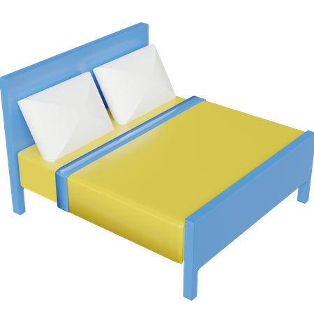 Double Bed  3D Illustration