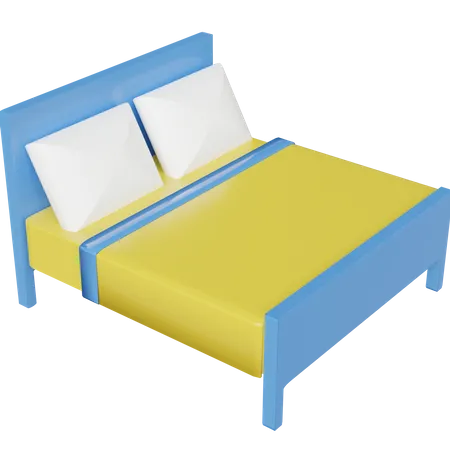 Double Bed  3D Illustration