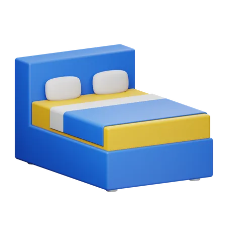 Double Bed  3D Illustration