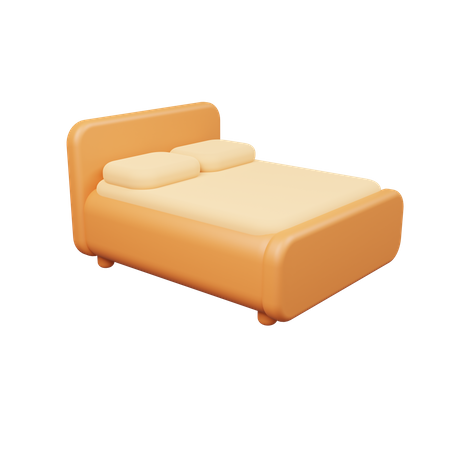 Double Bed 3D Illustration