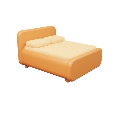 Double Bed  3D Illustration
