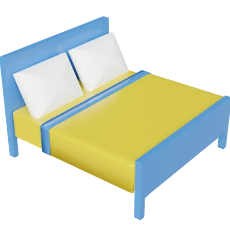 Double Bed 3D Illustration
