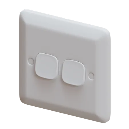 Double Button Switch Electrical Accessories 3D Icon
