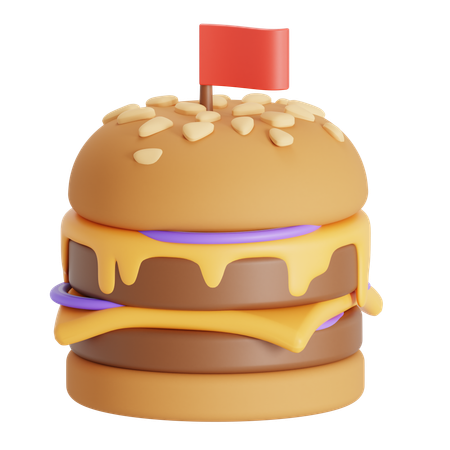 Double Cheeseburger  3D Icon