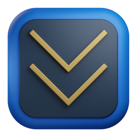 Double chevron arrow down  3D Icon