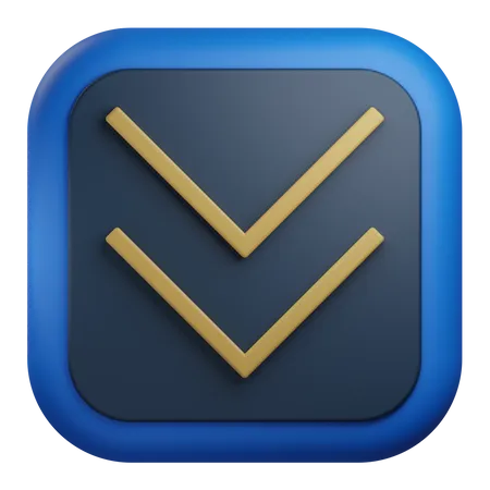 Double chevron arrow down  3D Icon