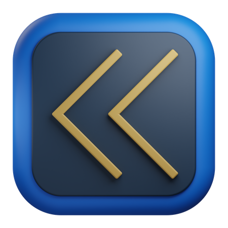 Double chevron arrow left  3D Icon