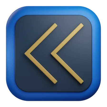 Double chevron arrow left  3D Icon